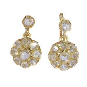 Vintage antique rose cut diamond earrings